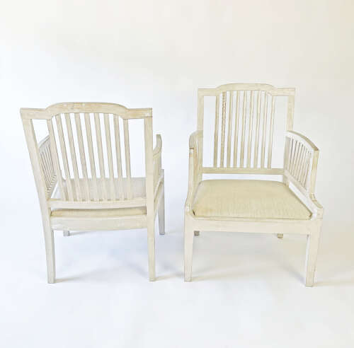 Pr. Swedish 20th c Slat-Back Armchairs - circa 1900