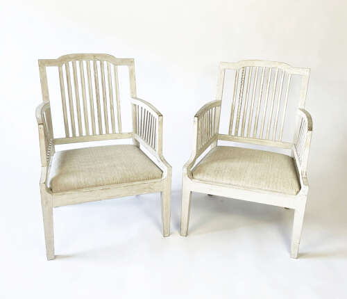 Pr. Swedish 20th c Slat-Back Armchairs - circa 1900