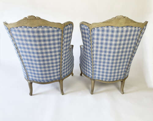 Pair 19th C French 'Bergeres' Armchairs in the Deconstructed Style