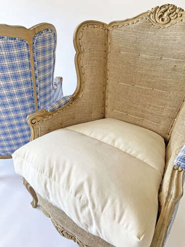 Pair 19th C French 'Bergeres' Armchairs in the Deconstructed Style