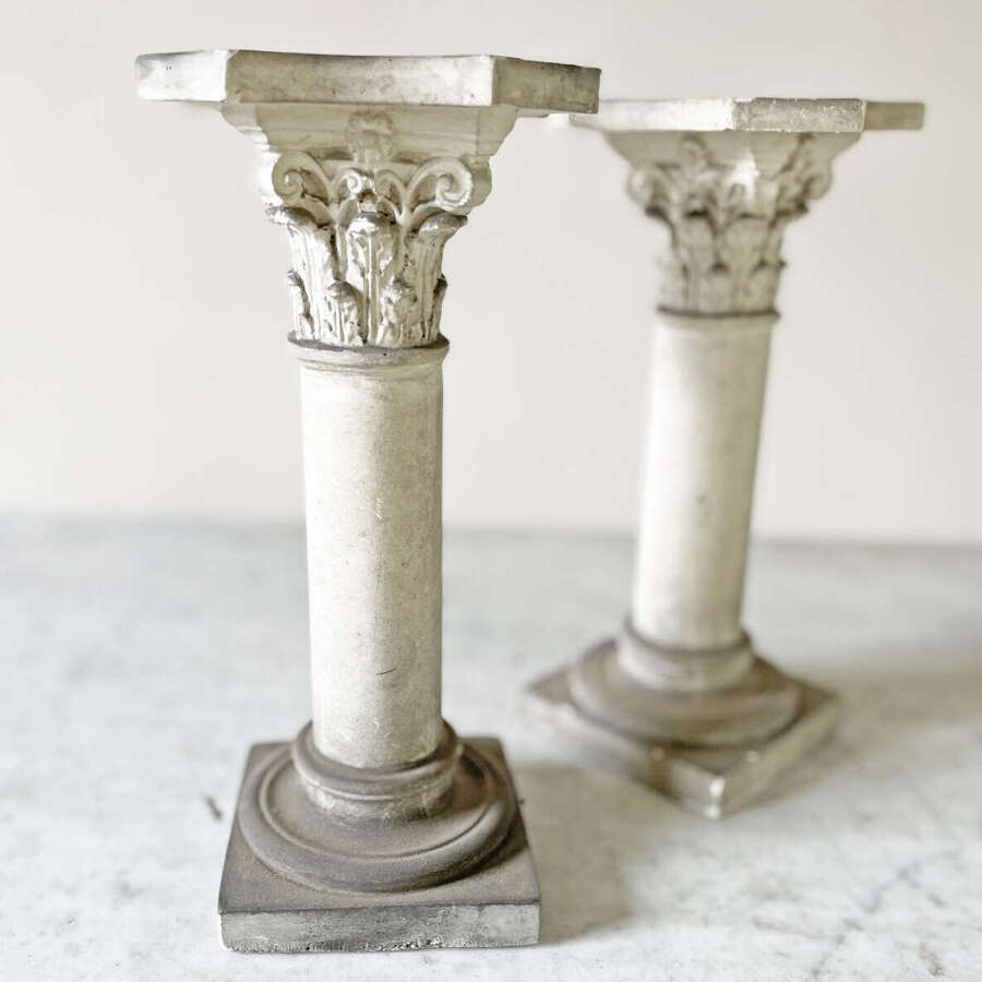 Pr. of Small 20th Century Italian Plaster Columns