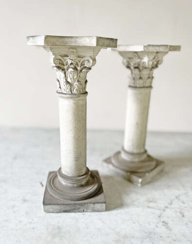 Pr. of Small 20th Century Italian Plaster Columns