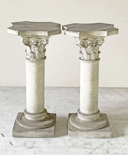 Pr. of Small 20th Century Italian Plaster Columns