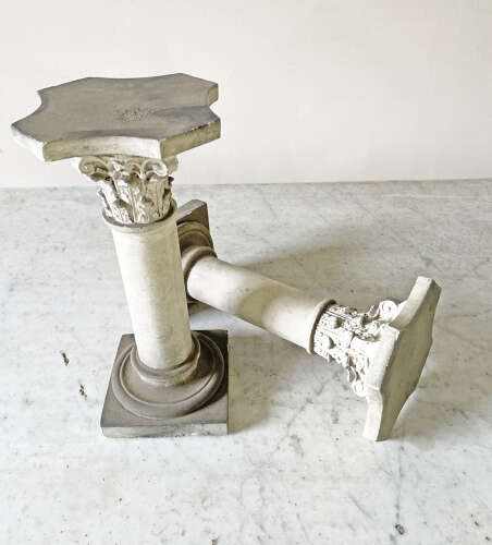 Pr. of Small 20th Century Italian Plaster Columns