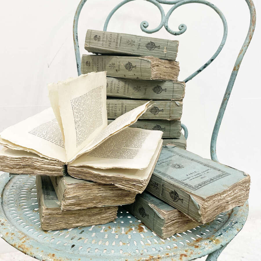 Set of 12 Small Blue French Books - Printed Paris 1821