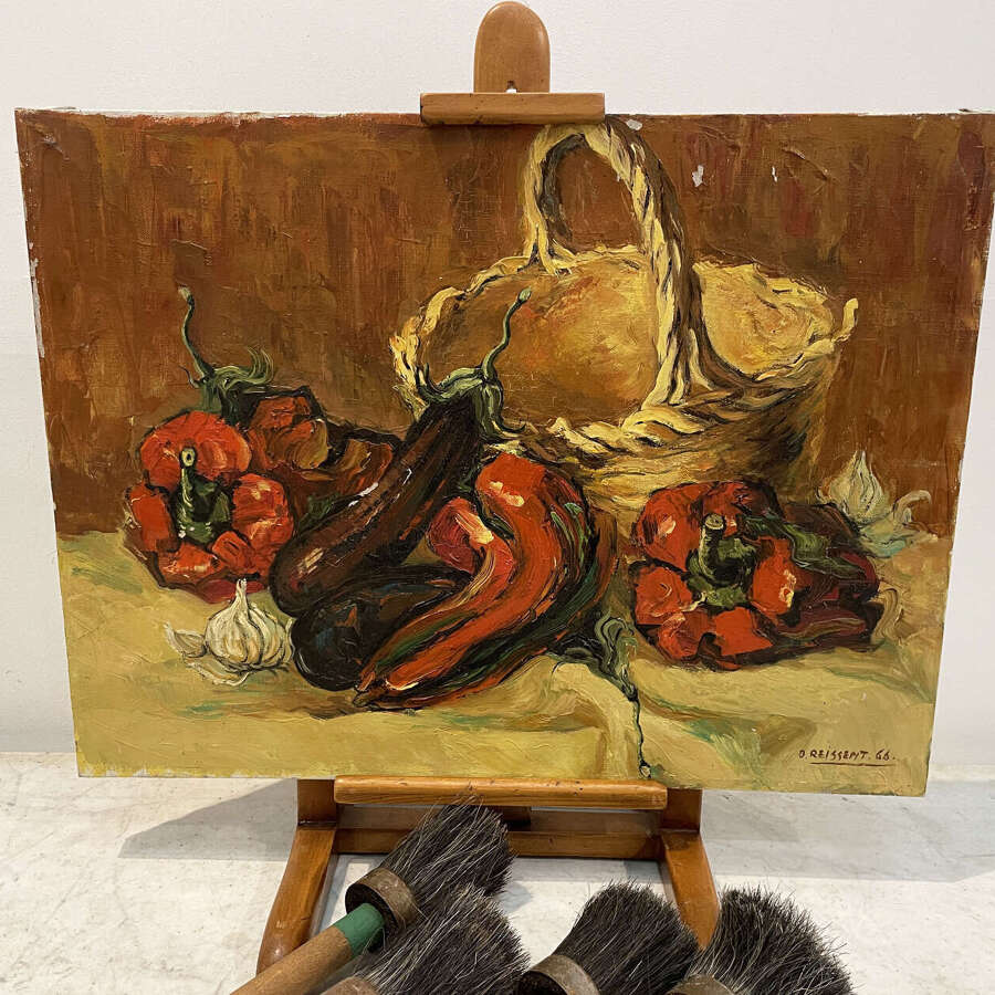 French Still Life of peppers and aubergines c. 1960