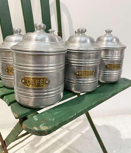 Set of 6 Kitchen Storage Jars with lids - circa 1920