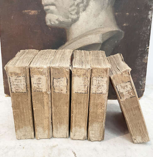 Set of 6 French 19th c Pink Books - circa 1815