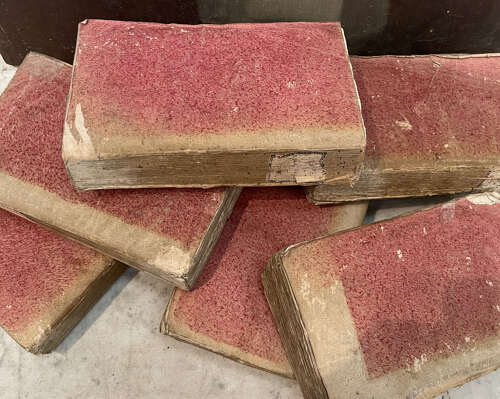 Set of 6 French 19th c Pink Books - circa 1815
