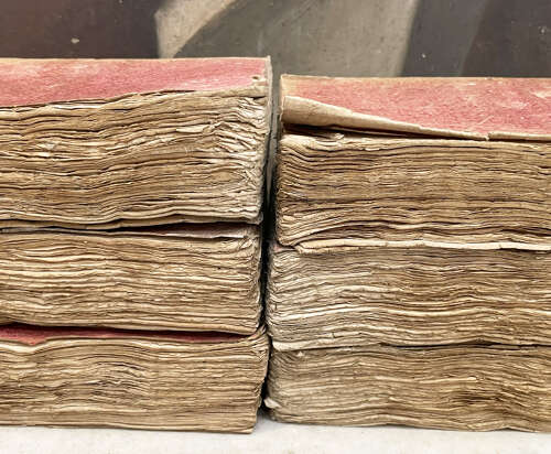 Set of 6 French 19th c Pink Books - circa 1815