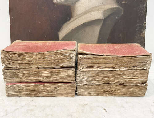 Set of 6 French 19th c Pink Books - circa 1815