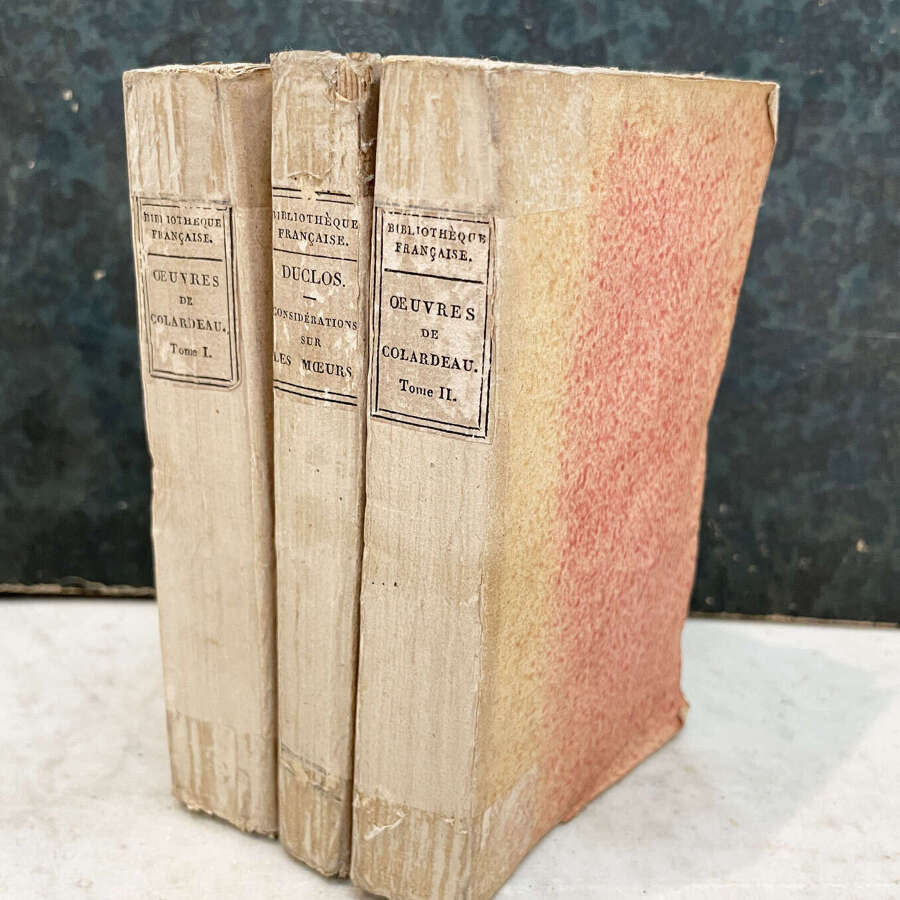 Set 3 French 19th c small pink Books
