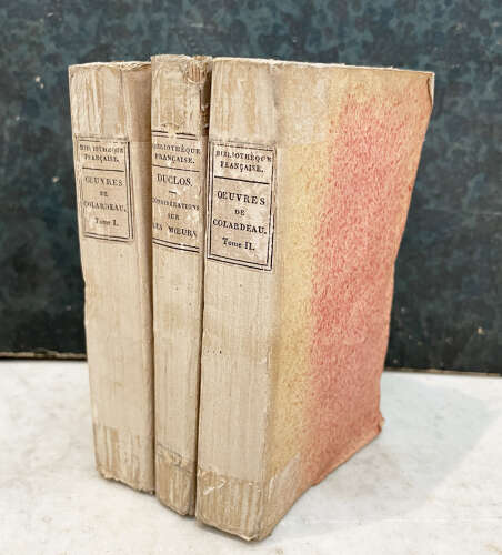 Set 3 French 19th c small pink Books