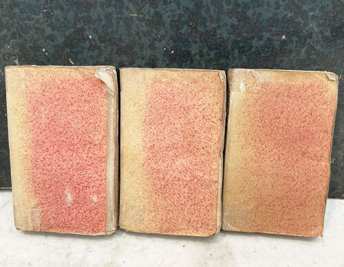 Set 3 French 19th c small pink Books