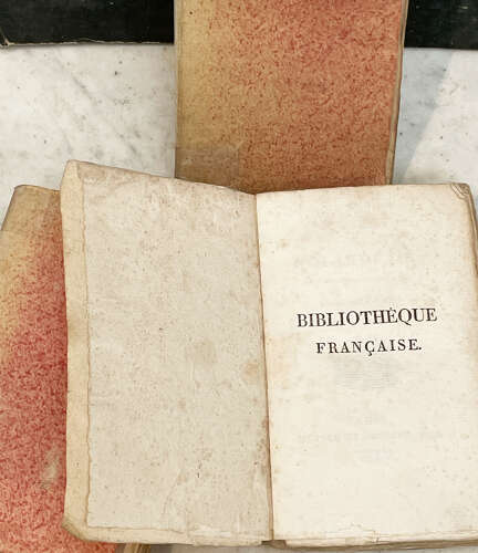 Set 3 French 19th c small pink Books