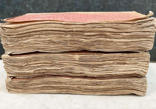 Set 3 French 19th c small pink Books