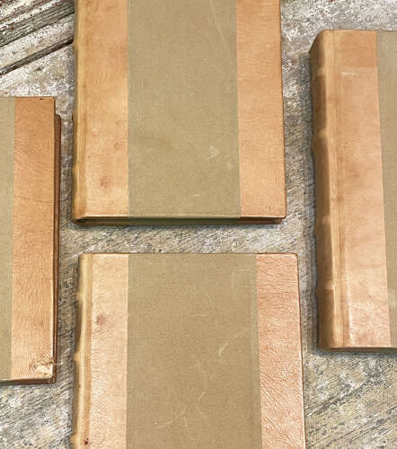 Set 4 French leather and suede bound Books c 1940