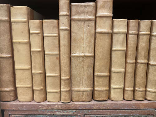 Set 13 Pale Leather bound Books - 1940