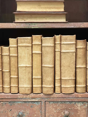 Set 13 Pale Leather bound Books - 1940