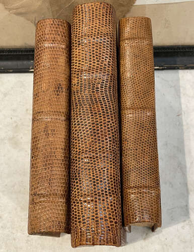 Set 3 French Snake Skin bound Books - c.1940