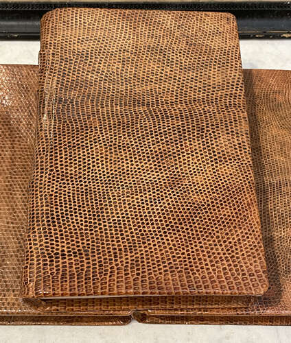 Set 3 French Snake Skin bound Books - c.1940