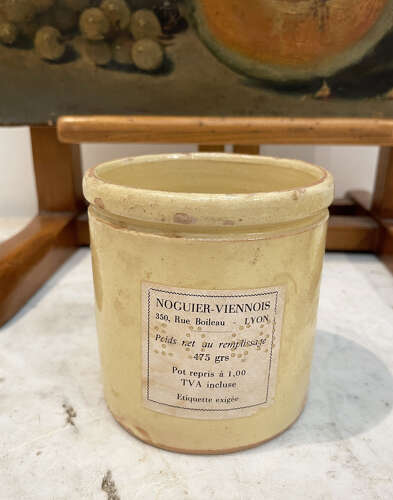 5 small  19th c yellow Jars