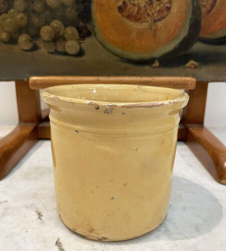 5 small  19th c yellow Jars