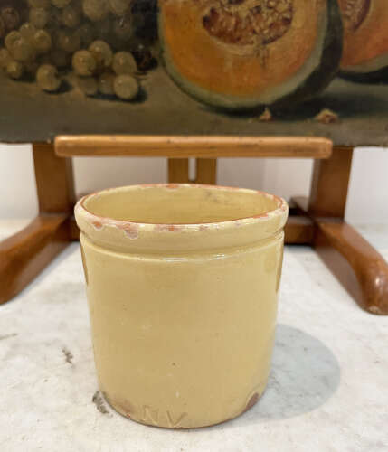 5 small  19th c yellow Jars