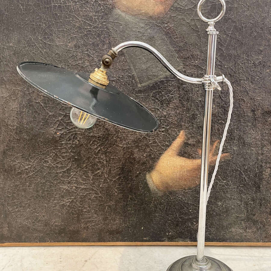 French 20th c Rise & Fall Desk Lamp