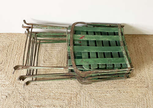 Set of 4 French Folding Chairs - c 1920