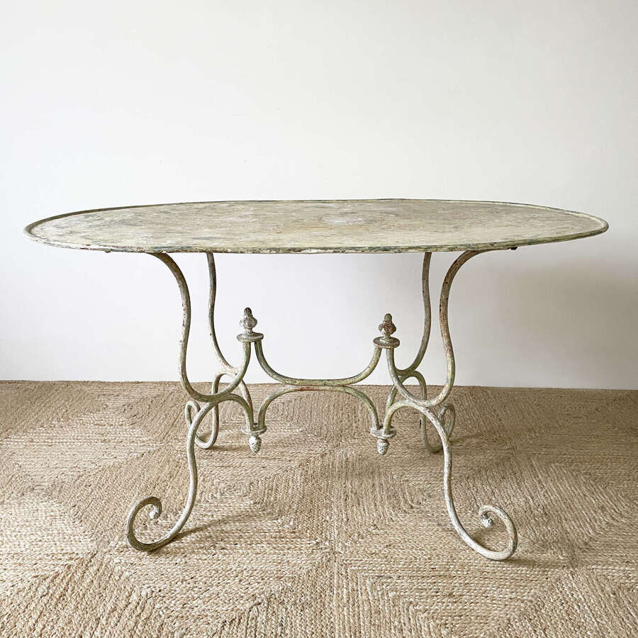 19th Century French Oval Iron Table c 1880