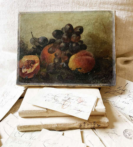Small 19th c French Still Life Painting c 1820