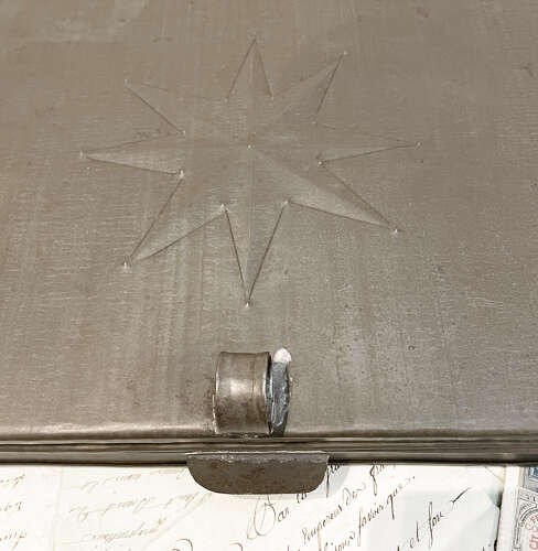 Large French Toleware Box with Star motif - c 1900