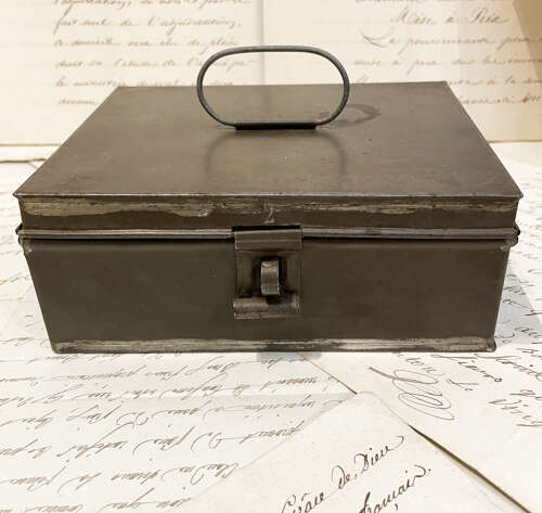 Small 19th Century French Tin or Toleware Box