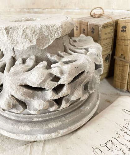 Italian 18th c Carved Stone Capital