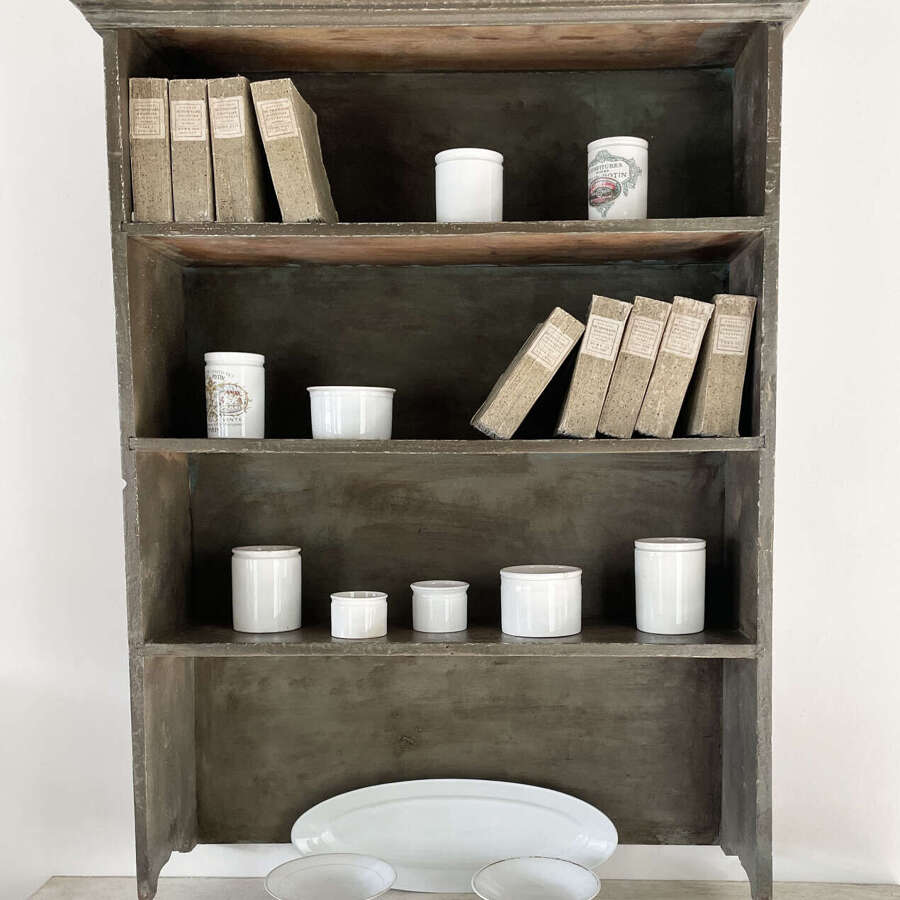 19th Century French Pine Wall Shelves with Original Paint