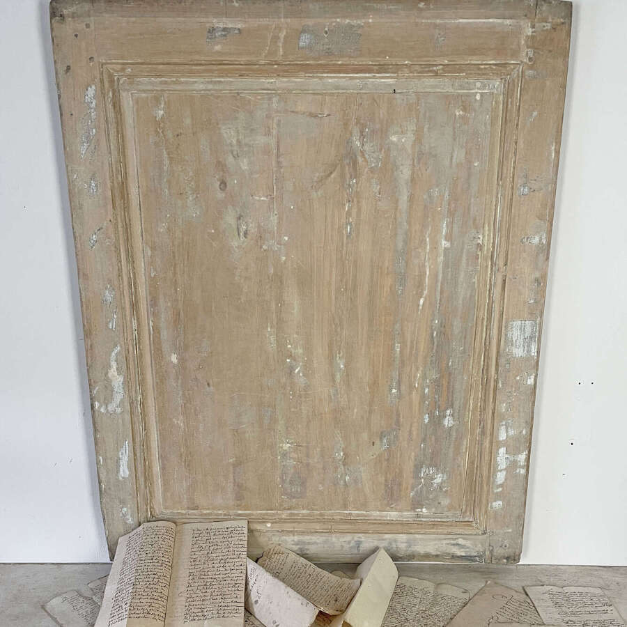 19th Century French Pine Panel with Remains of Original Paint