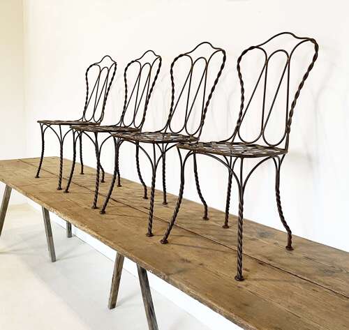 Set 4 French Iron Garden Chairs