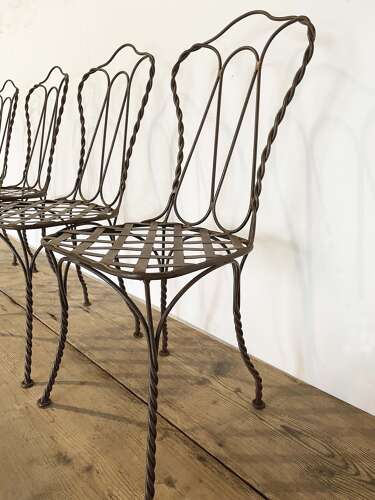 Set 4 French Iron Garden Chairs