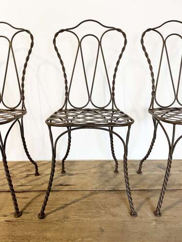 Set 4 French Iron Garden Chairs