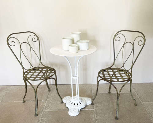 Small 20th c French Round Iron Table