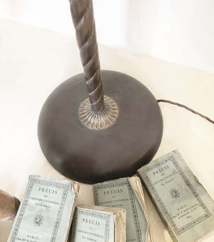 20th Century French Standard Lamp with Brass Stem