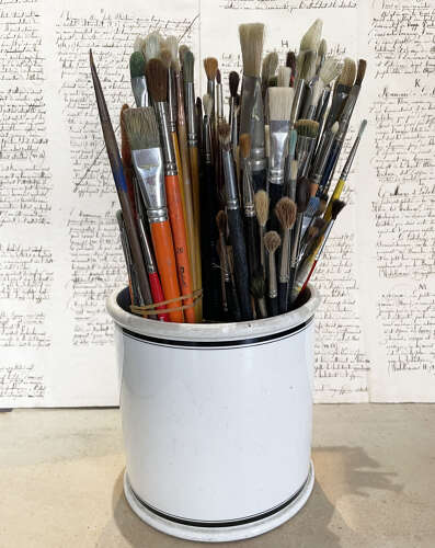 6 Bundles of old French Paint Brushes