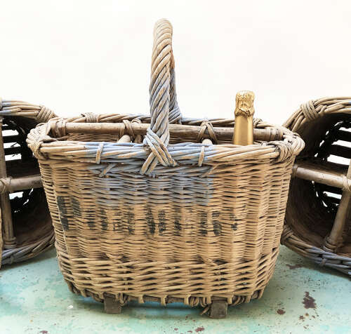 French Bottle Baskets from the Champagne area - circa 1920