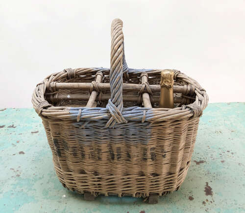 French Bottle Baskets from the Champagne area - circa 1920