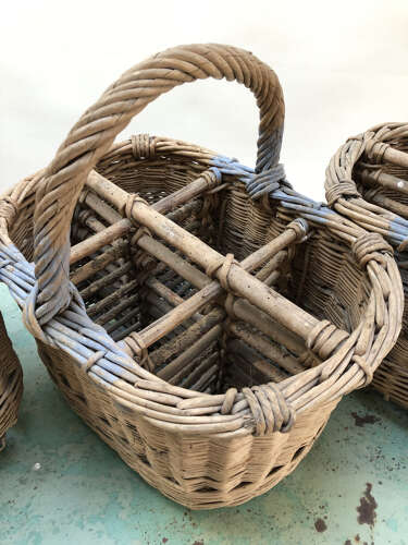 French Bottle Baskets from the Champagne area - circa 1920