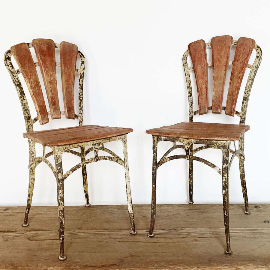 Pair of Late 19th Century French Iron Cafe Chairs