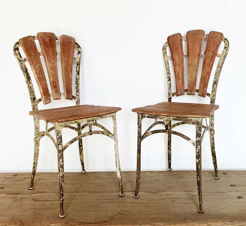 Pair of Late 19th Century French Iron Cafe Chairs
