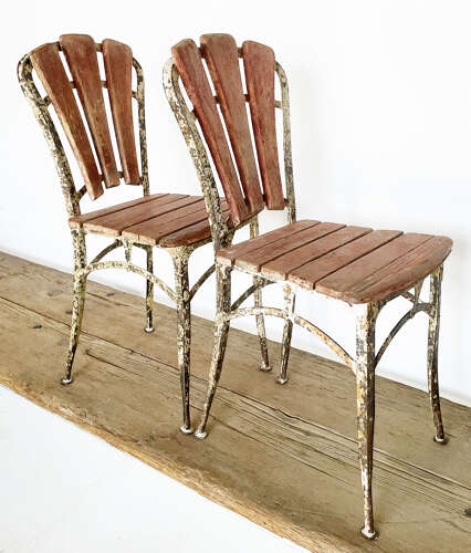 Pair of Late 19th Century French Iron Cafe Chairs