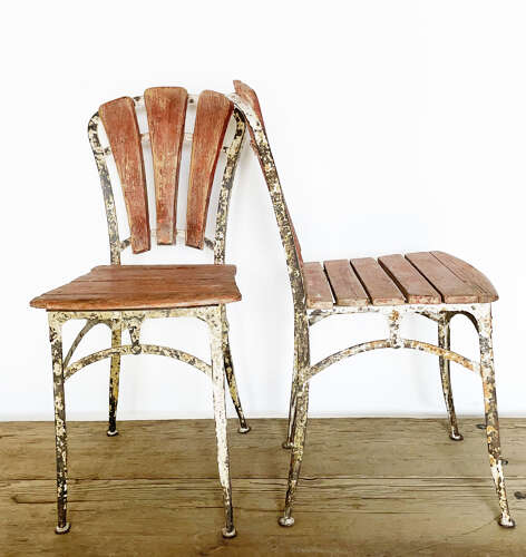 Pair of Late 19th Century French Iron Cafe Chairs
